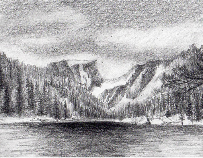 Featured image of post Mountain Landscape Drawing Easy Black And White