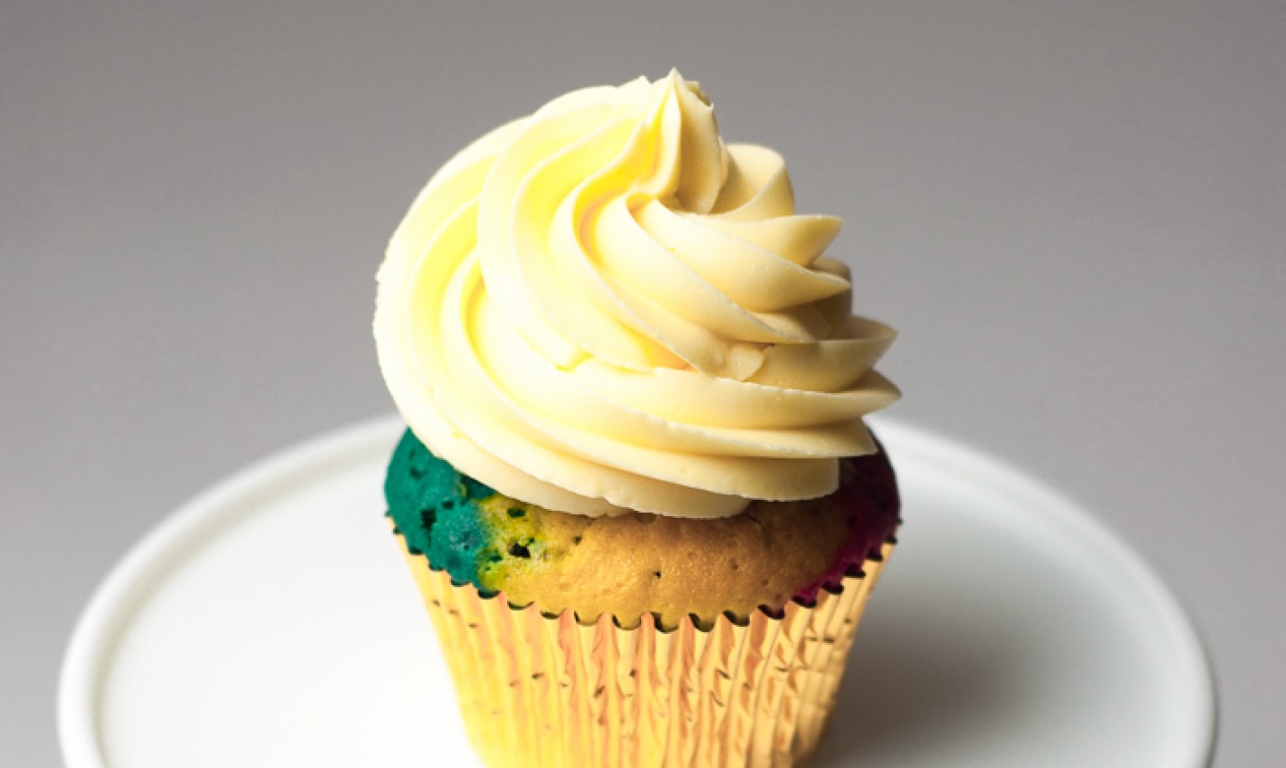 frosted rainbow cupcake