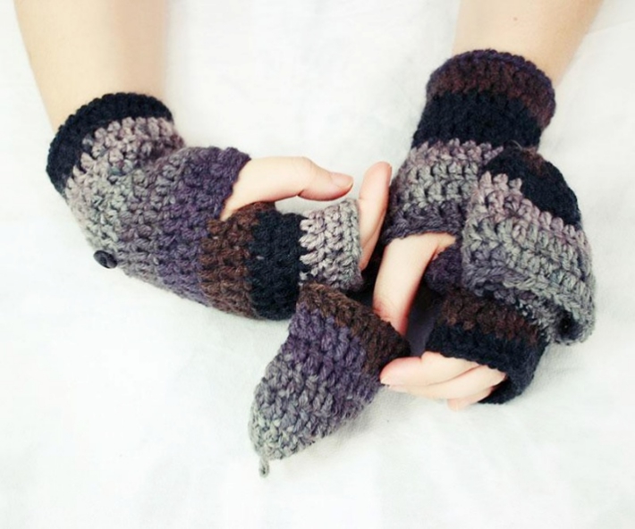 Easy Fingerless Mittens With Flaps