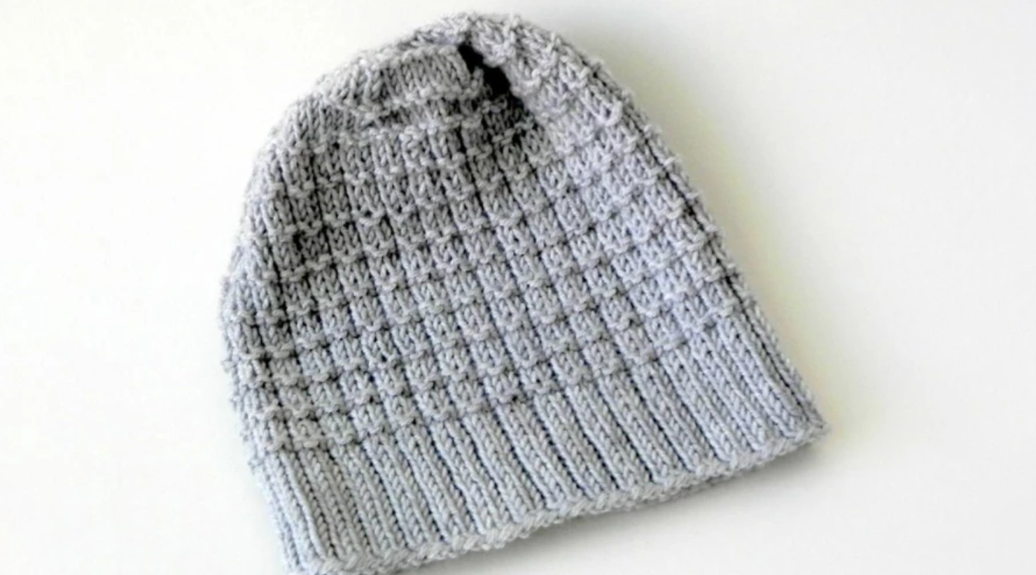 gray waffle beanie