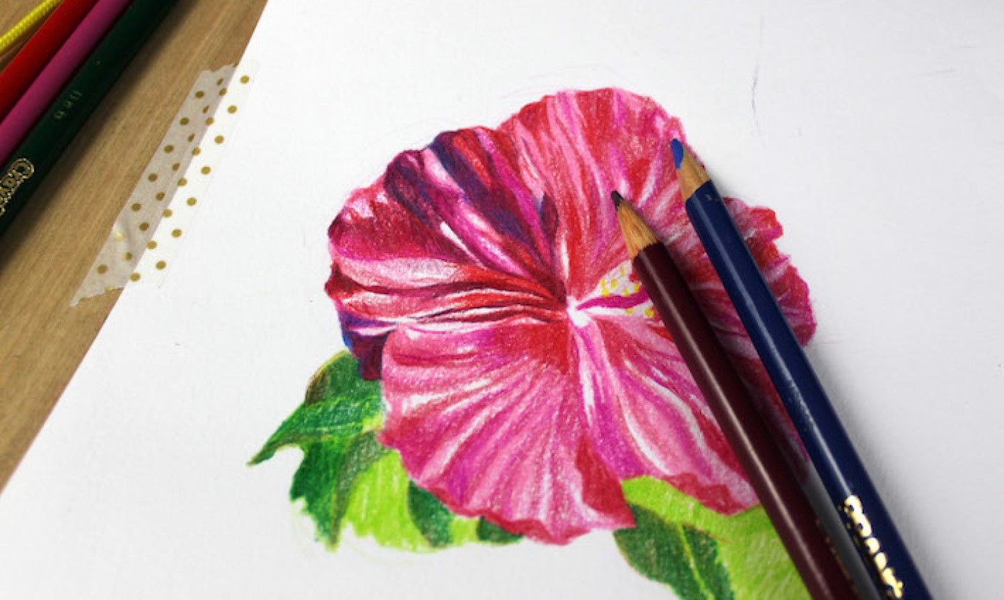 shading colored pencil flower