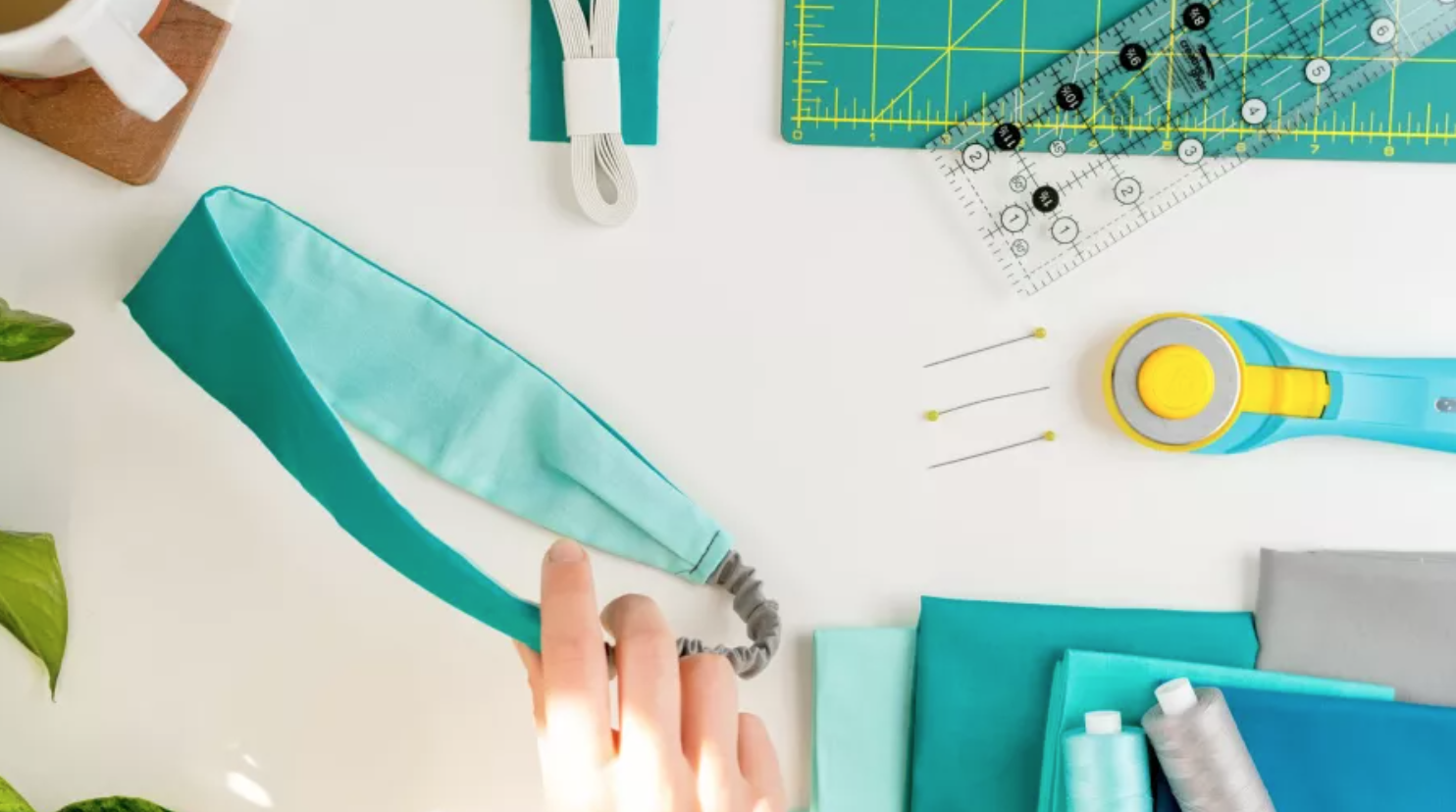 double-sided teal headband