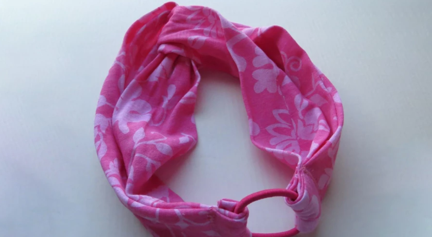 pink headband with hair tie