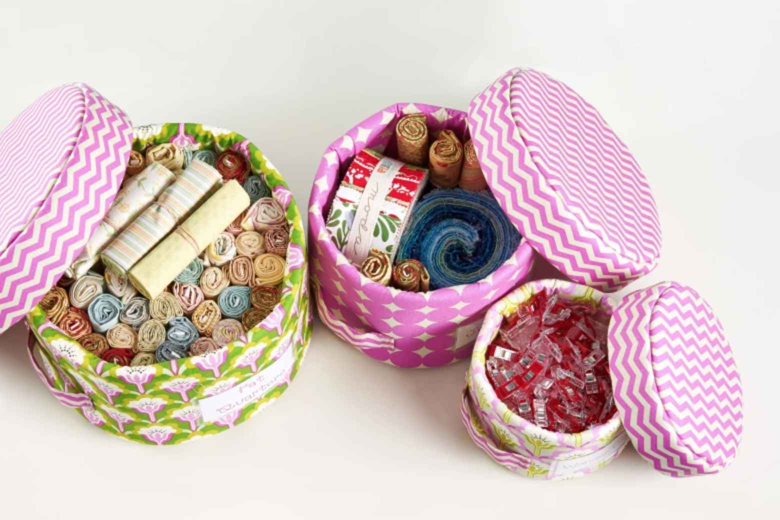 sewn baskets with lids