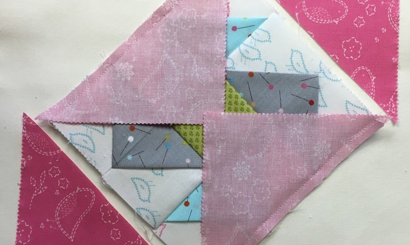 adding triangles to flying geese block