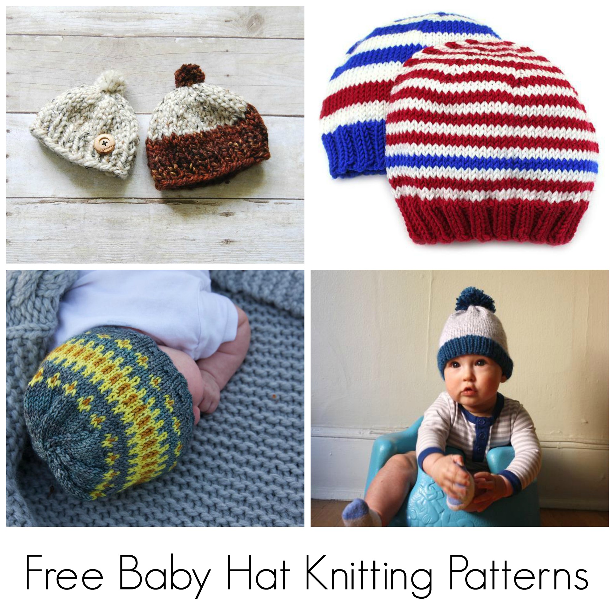 10 FREE Knitting Patterns for Baby Hats on Bluprint