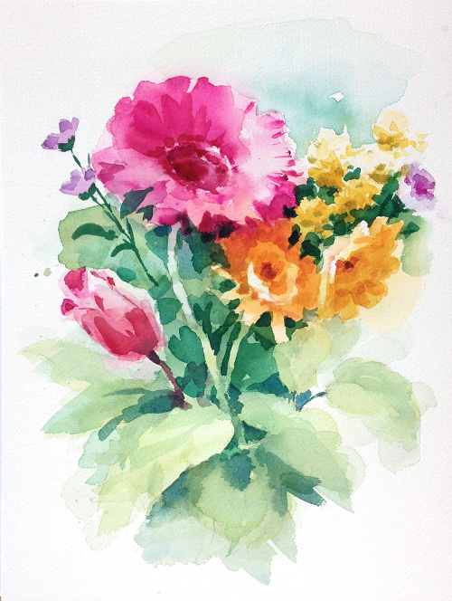 Paint a Gorgeous Watercolor Bouquetarticle featured image thumbnail.