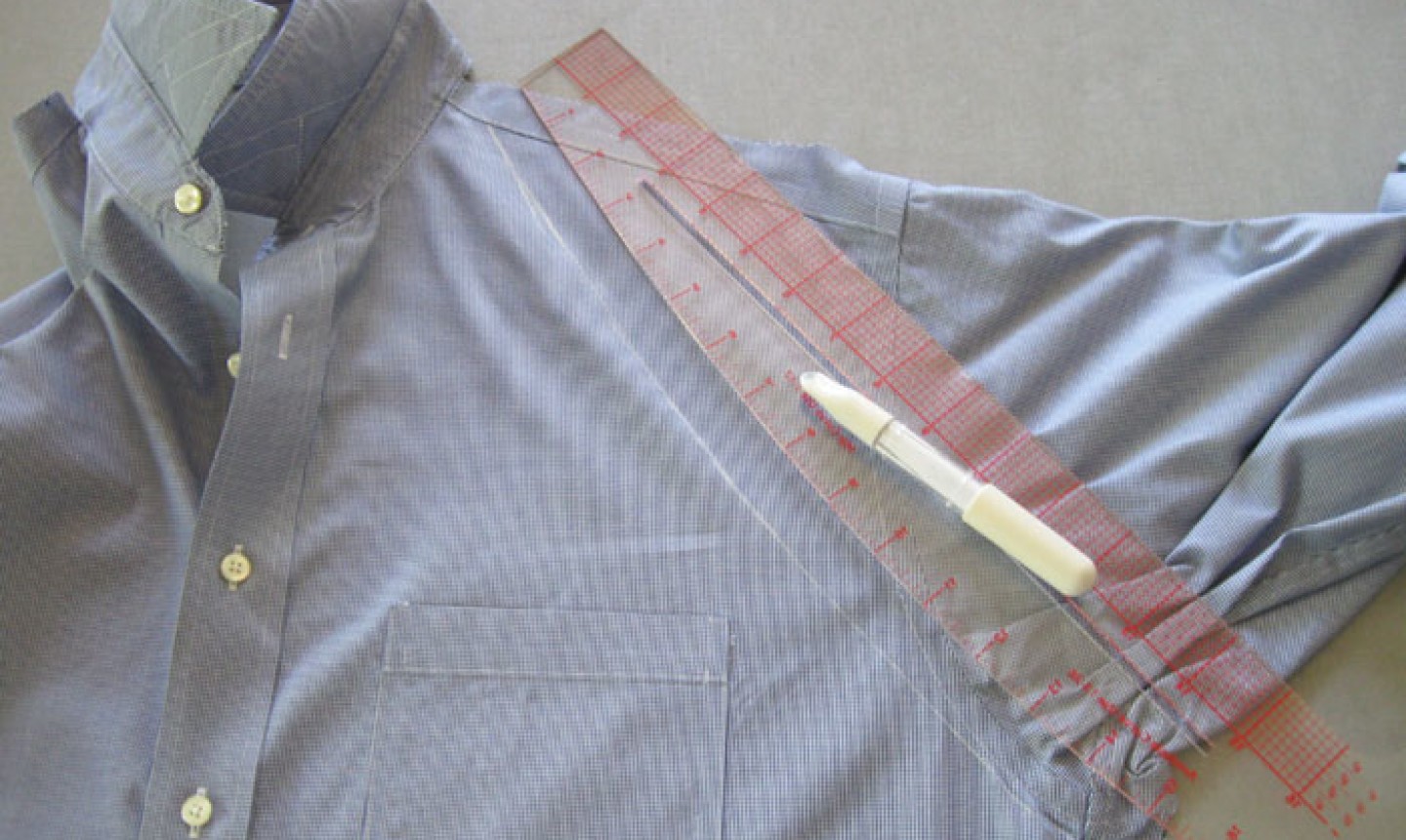 cutting shirt front for diy apron