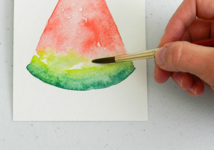 painting watercolor watermelon rind