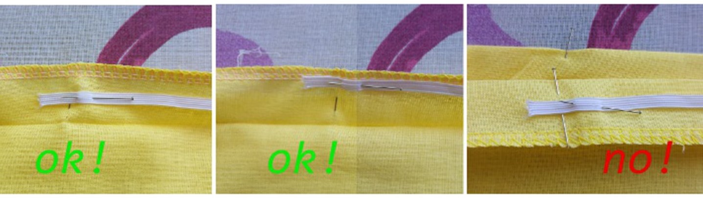 Example stitches on fabric