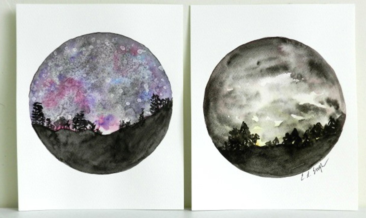 starry sky watercolor