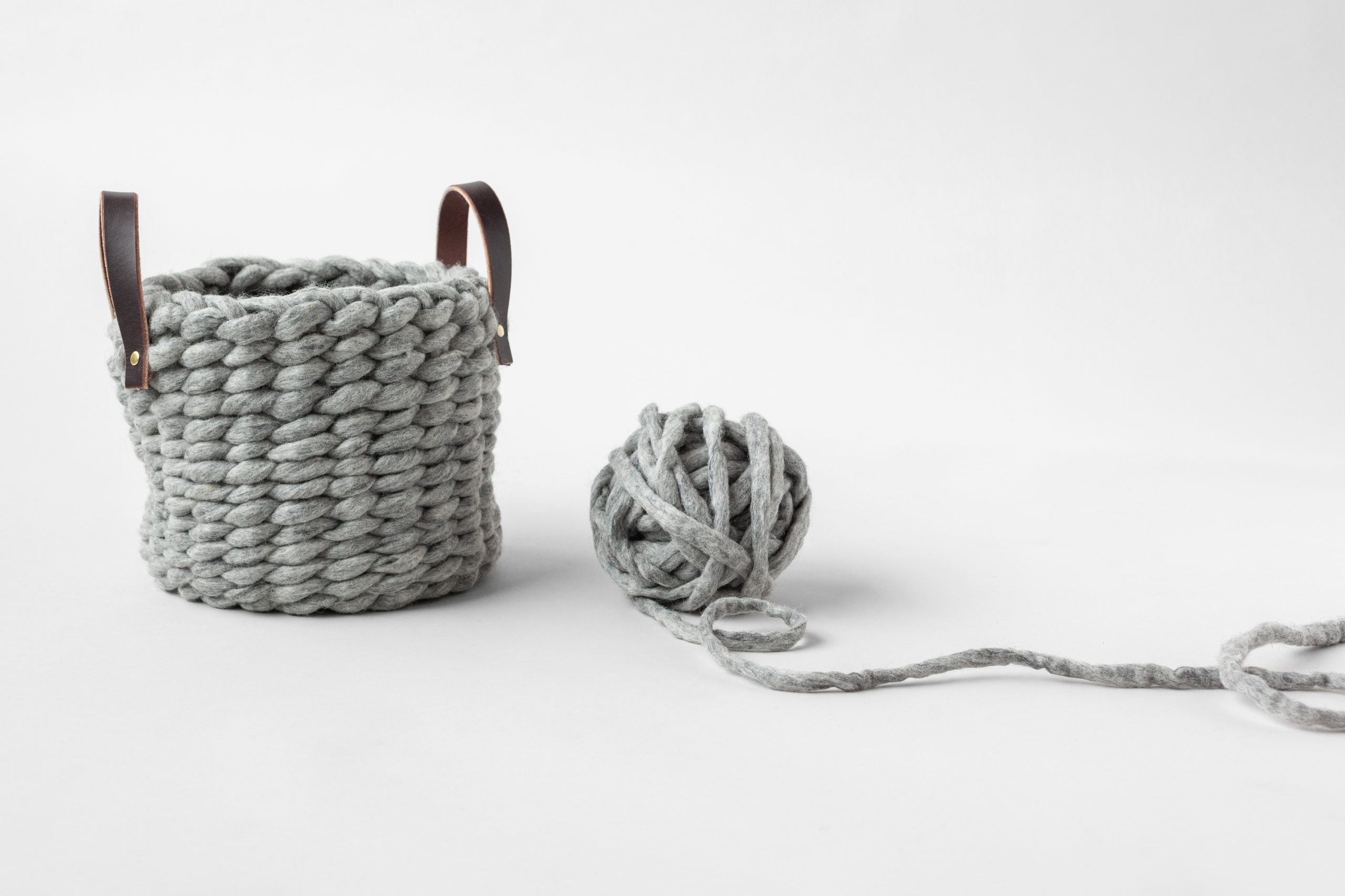 Grey woven basket