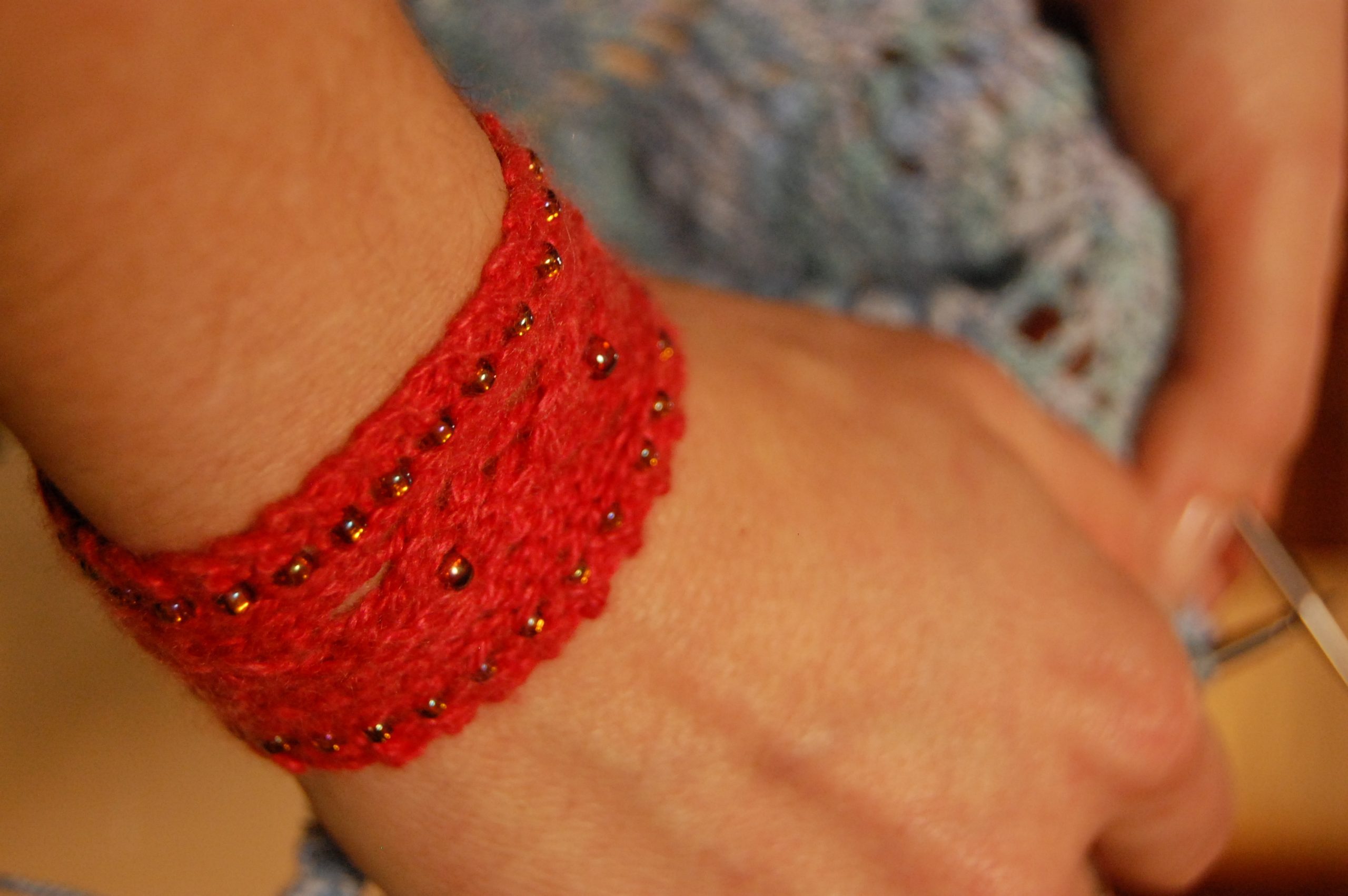 Red wrist cuff