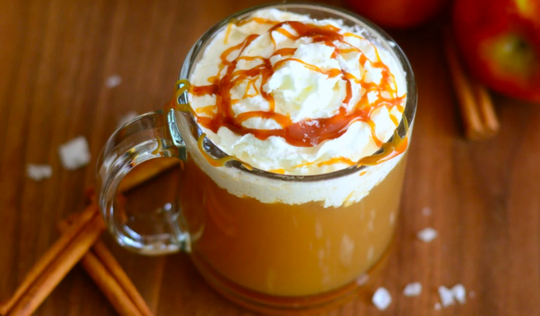 Warm drink with whipped cream