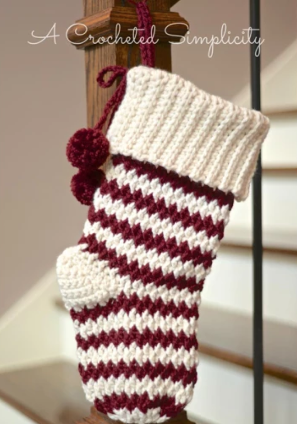 striped crochet stocking