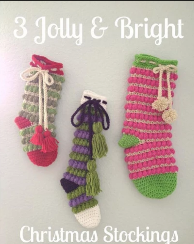 jolly and bright crochet stockings