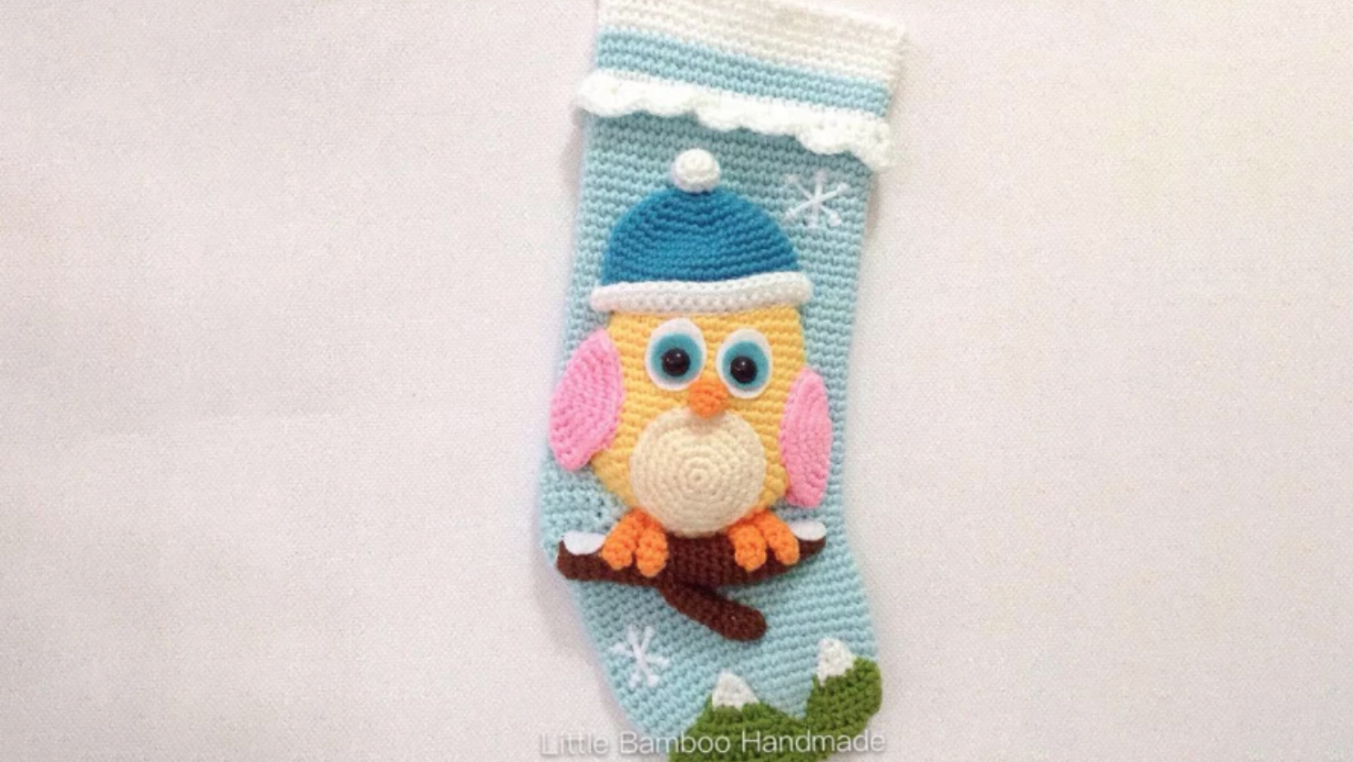 crochet owl stocking