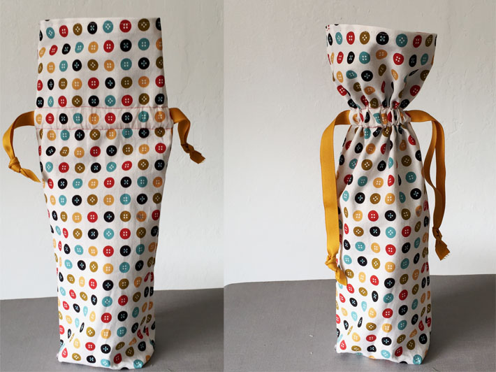 Handmade fabric wine bottle gift bags 