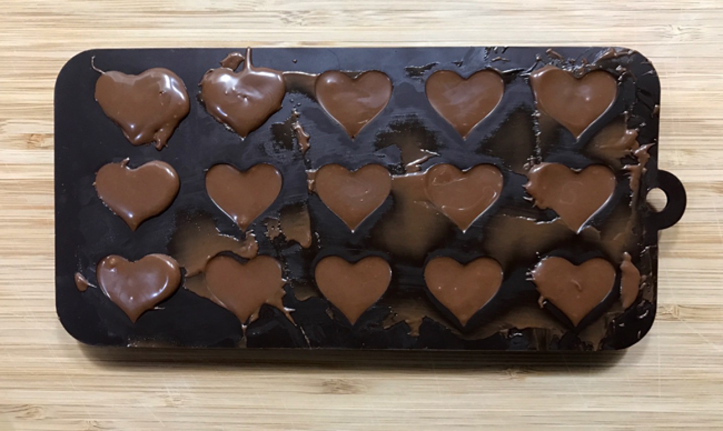 nutella in heart molds