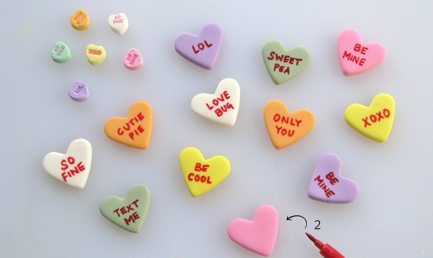 fondant conversation hearts