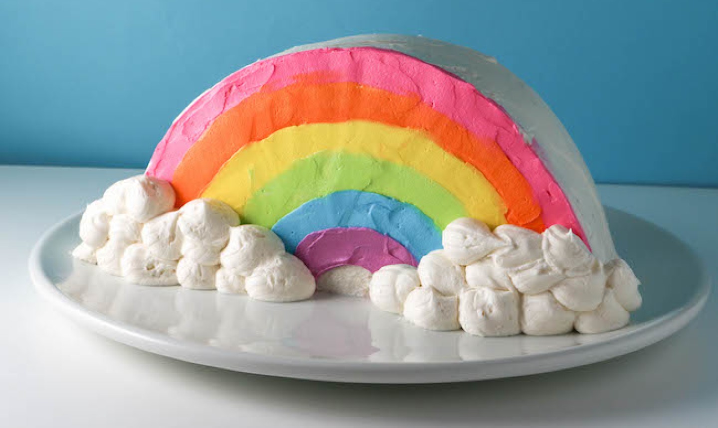 stand up rainbow cake