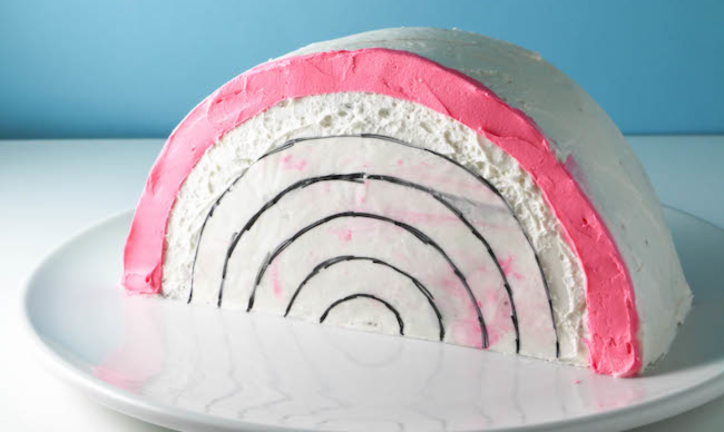 pink ray rainbow cake