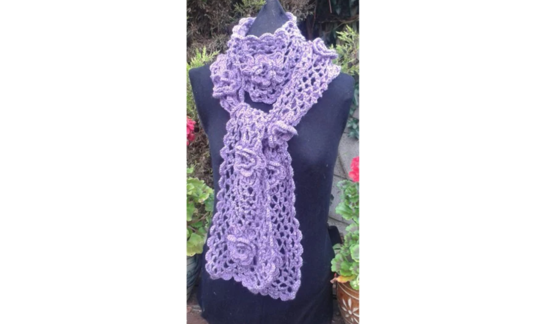 purple crochet scarf