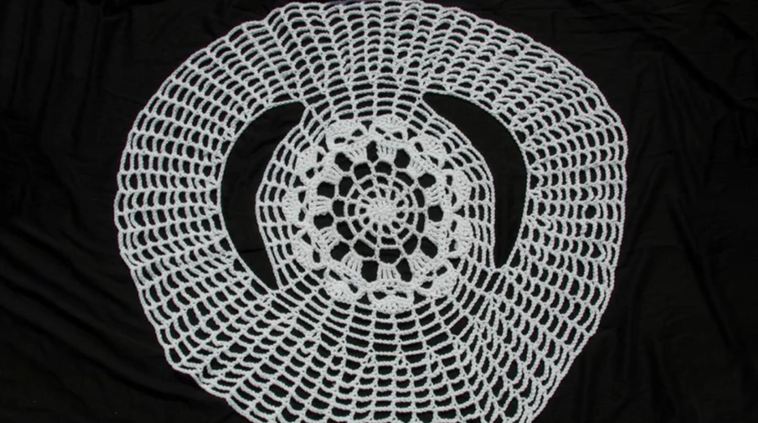 crochet white circle vest