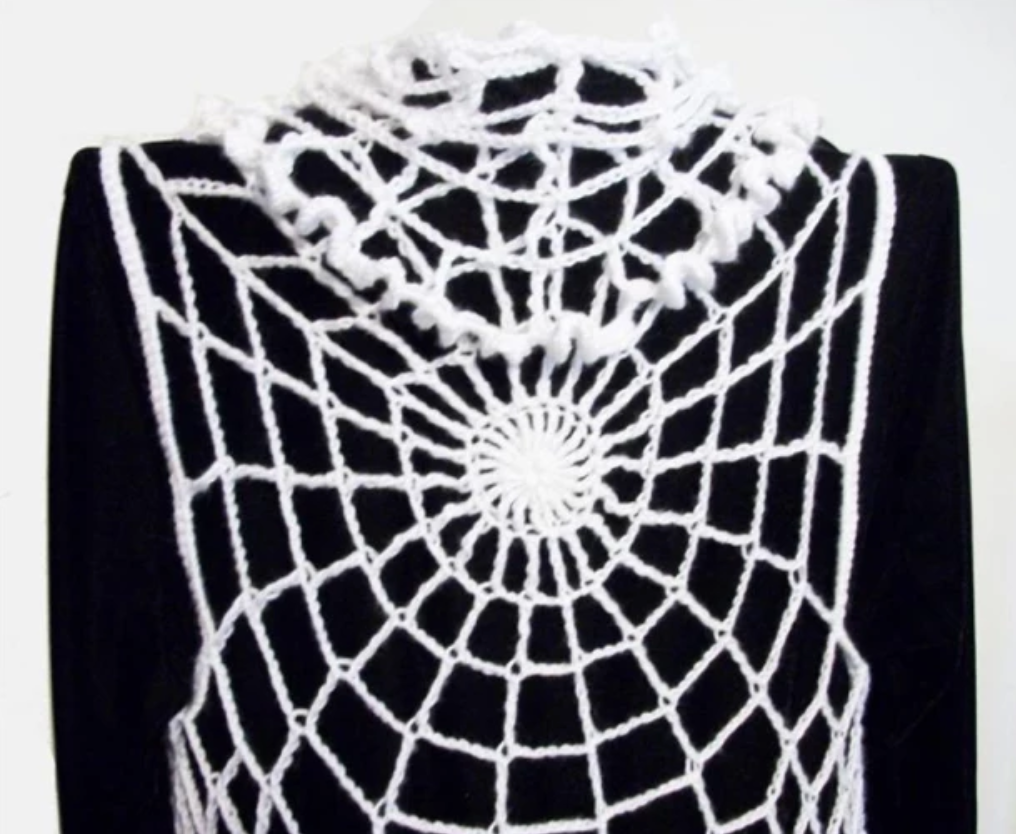 crochet spider web circle vest