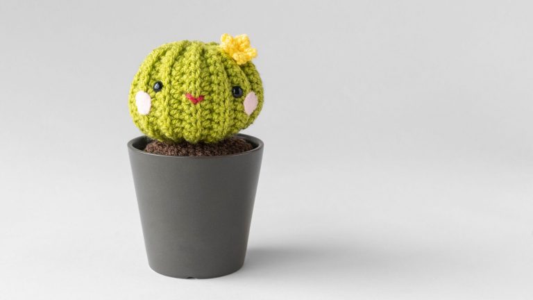 Crochet smiling plant