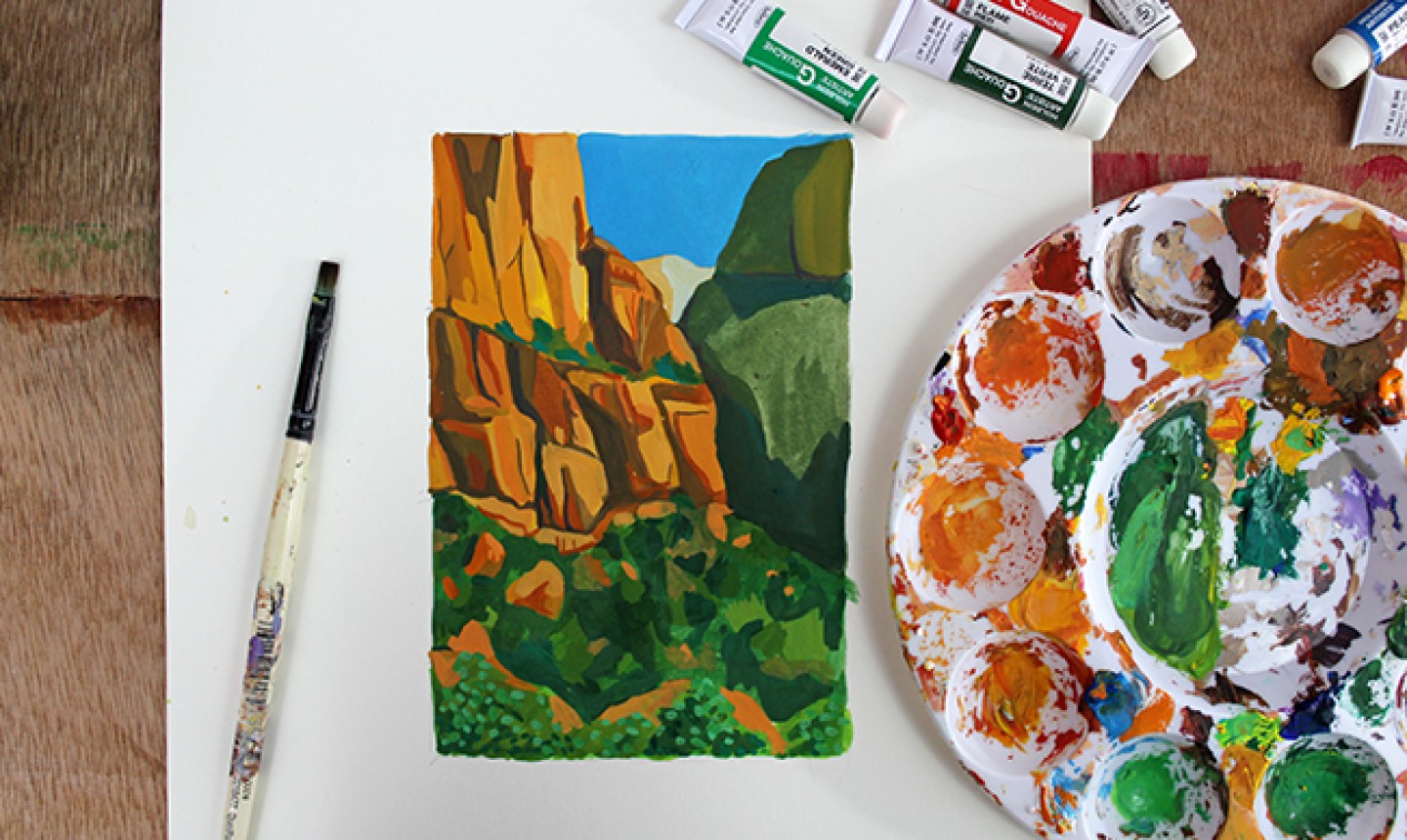 gouache landscape