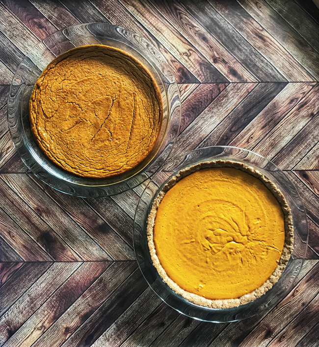 two light pumpkin pies