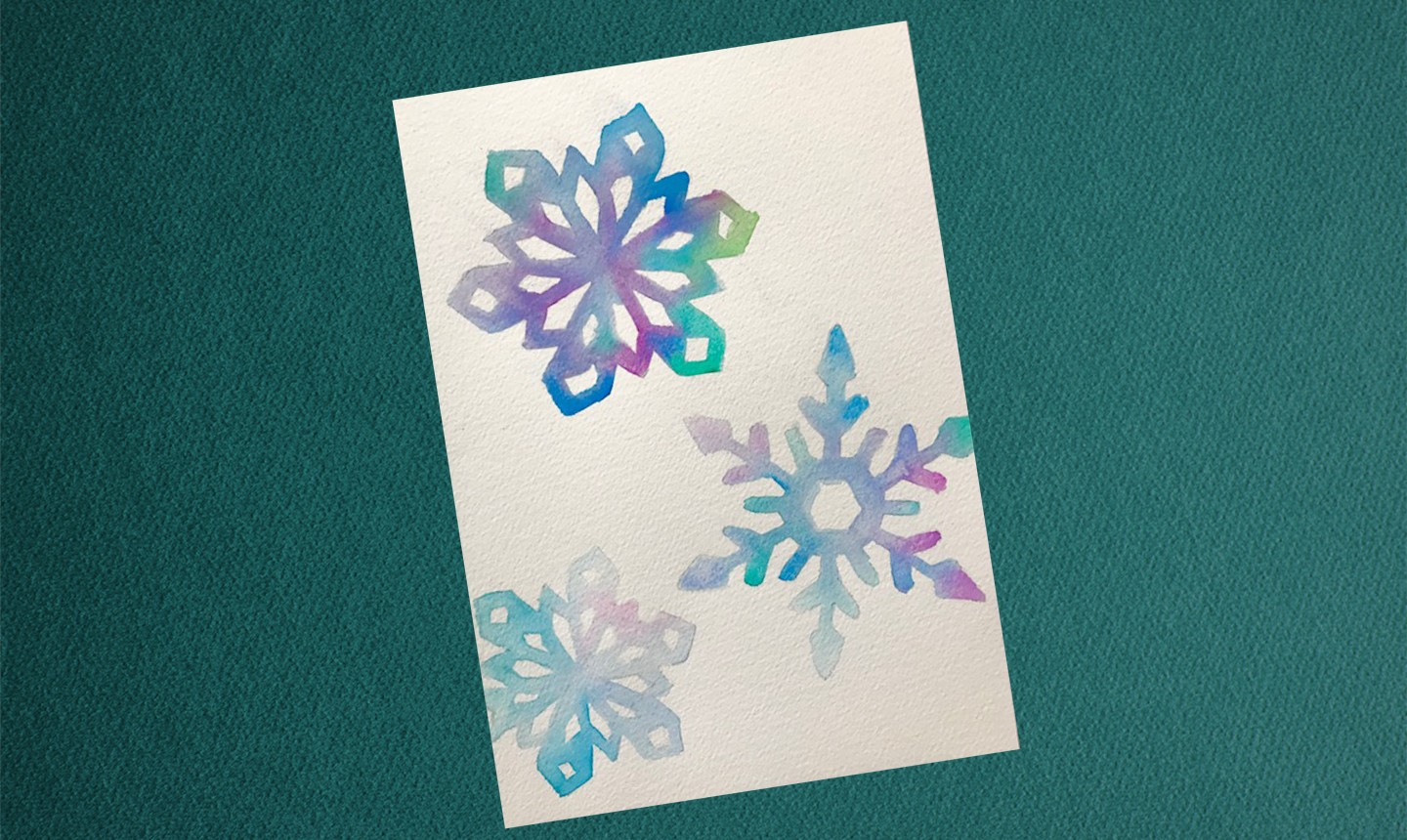 watercolor snowflake card