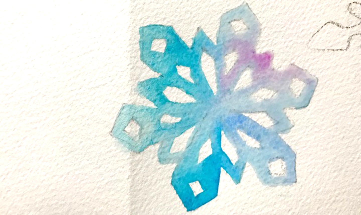 painted watercolor snowflake