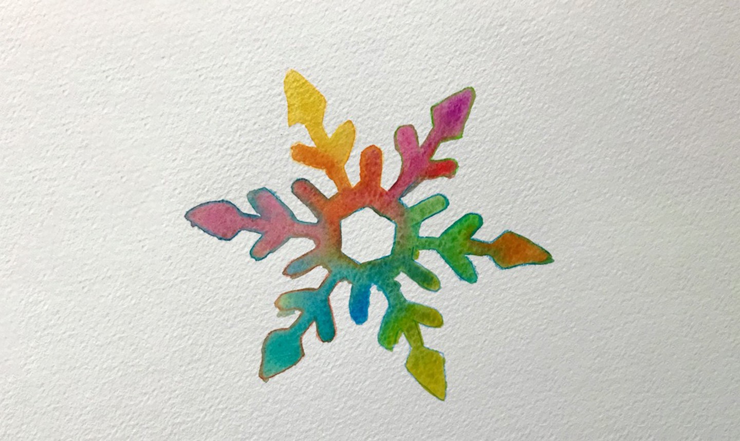 colorful watercolor snowflake