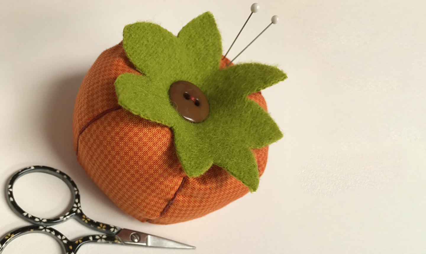 Pumpkin pincushion