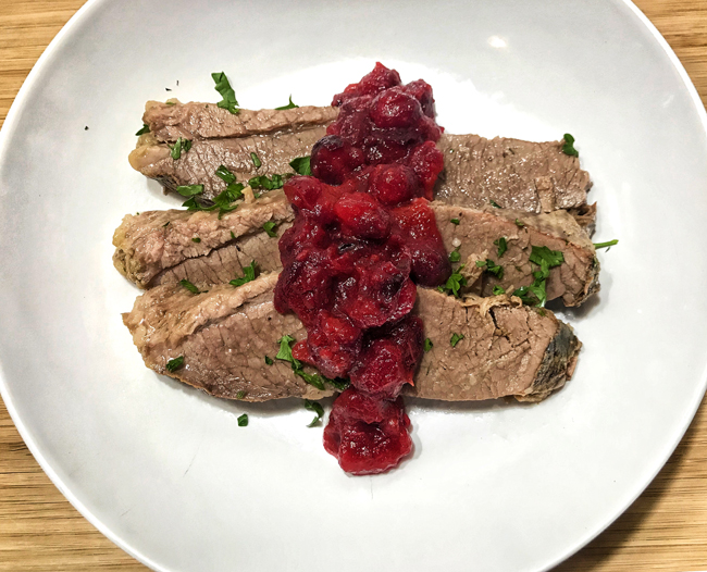 brisket and cranberry sauce