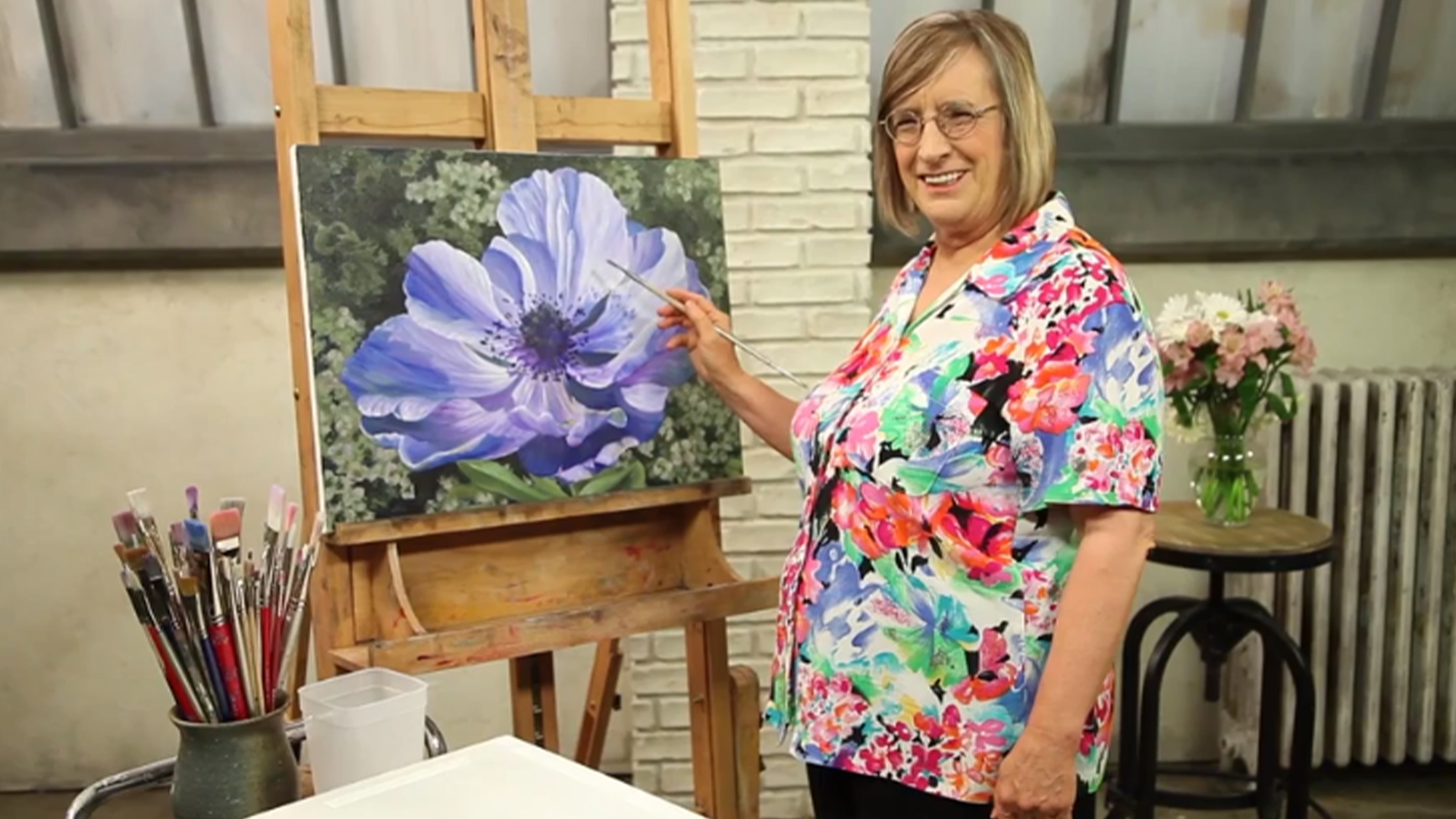 Learn to watercolor an Anemone Flower with Kristy Rice 