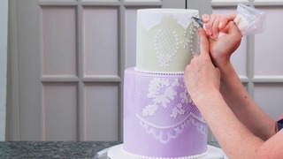 Garden Pomander Cake: Brush Embroidery & Piped Details