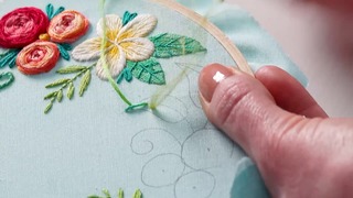 Stitching the Tropical Floral Wreath