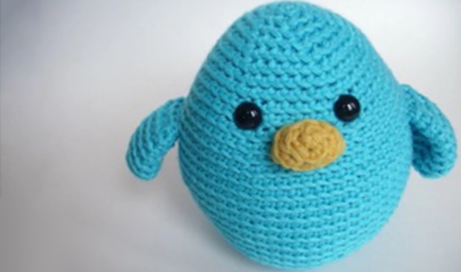 Crocheted blue bird