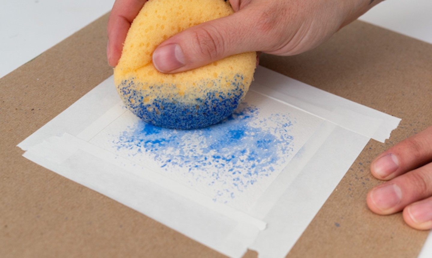 Stenciling with a sponge