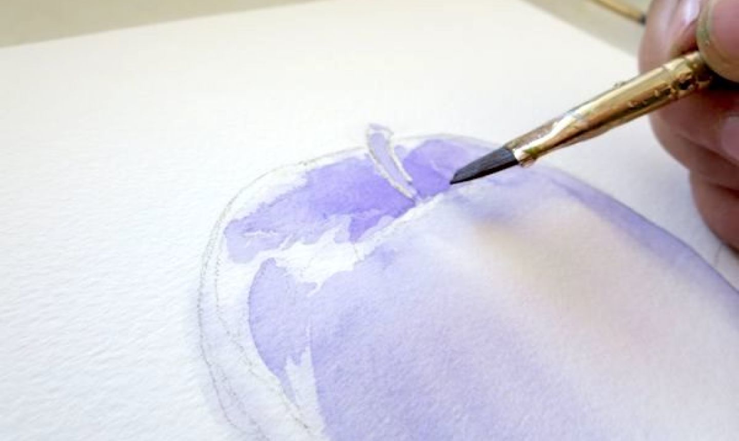 Painting purple watercolor