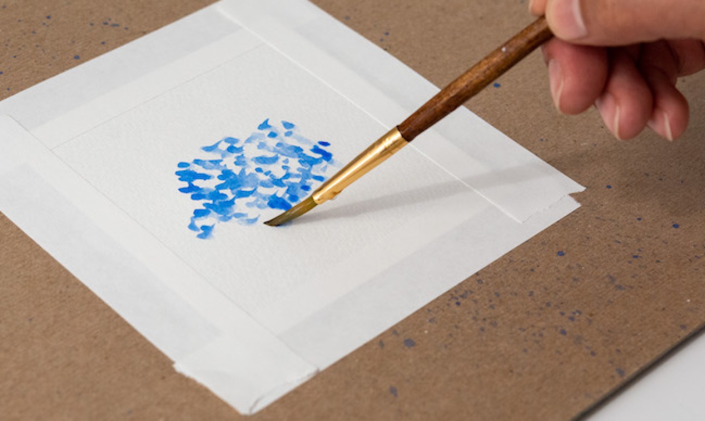 Blue watercolor dots