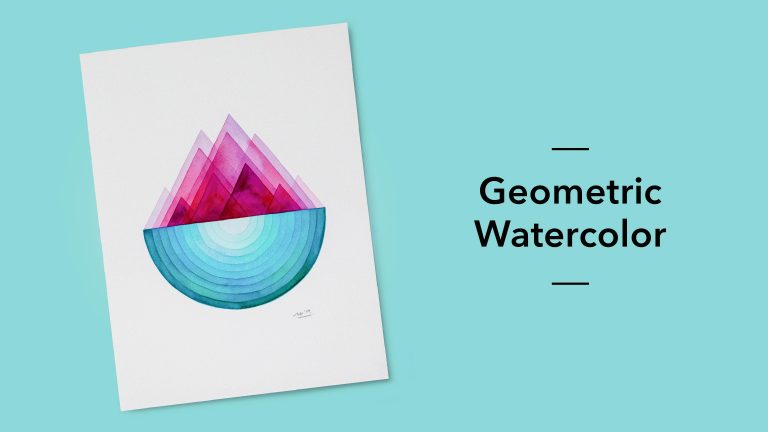 Geometric watercolor painting