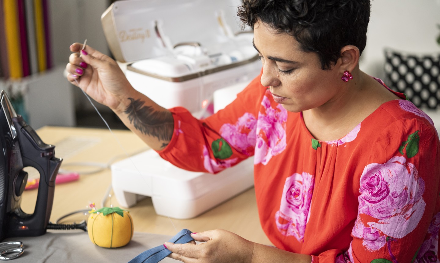 Woman sewing