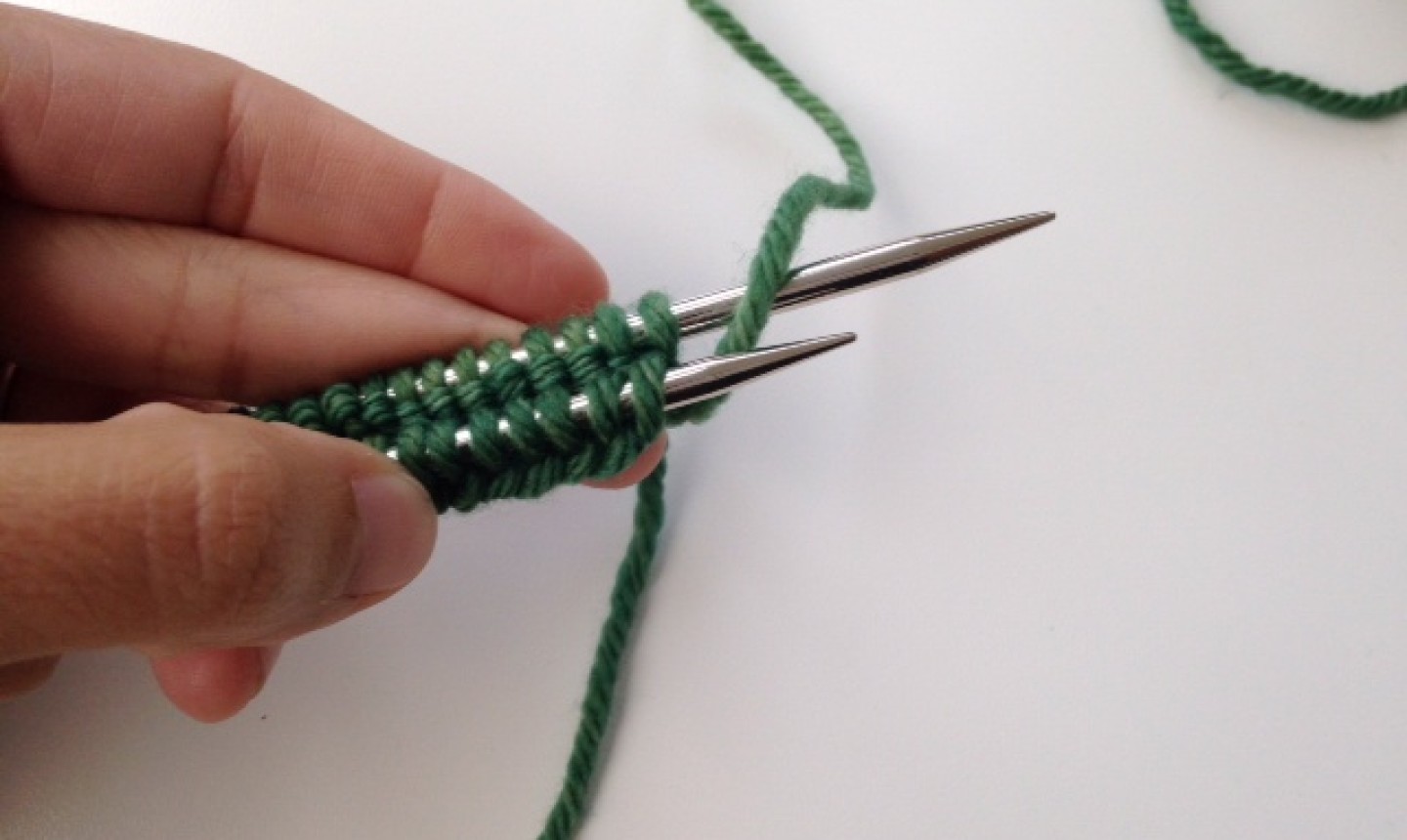 Stitches on two needles