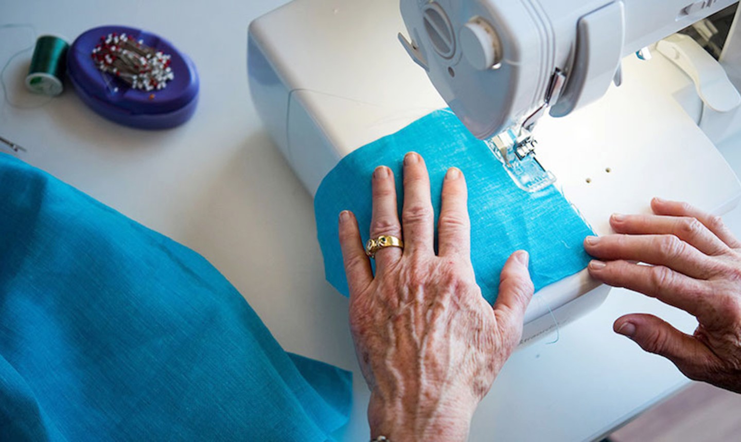 woman using a serger