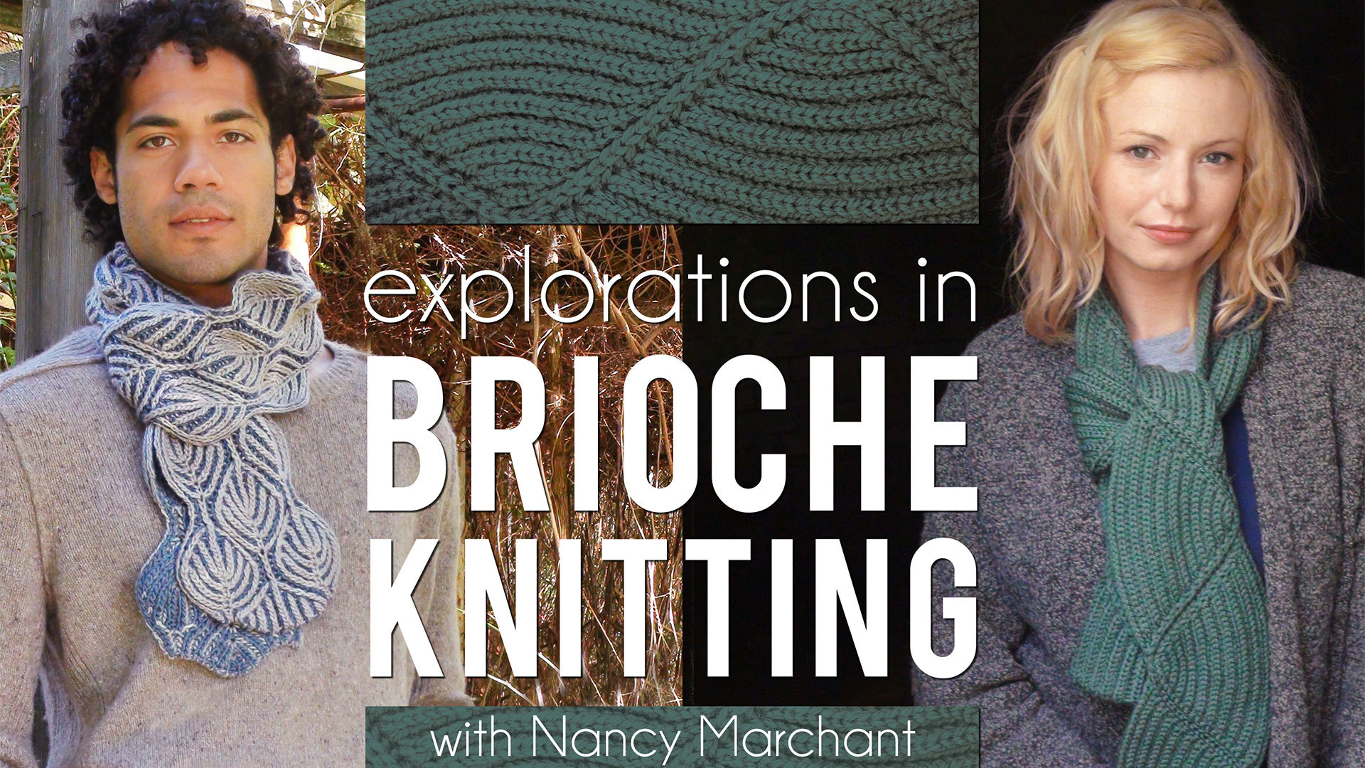 Brioche knitting scarves