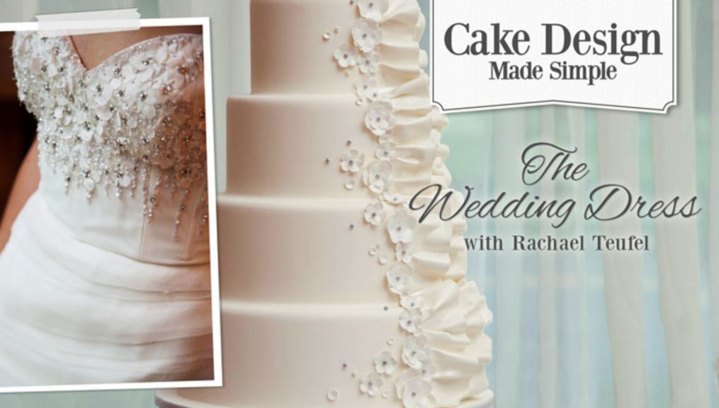 Wedding dress picture and cake